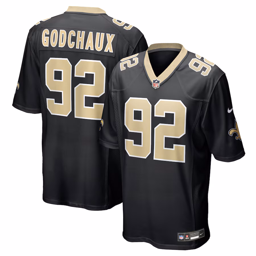 Men's New Orleans Saints Davon Godchaux Nike Black Team Game Jersey