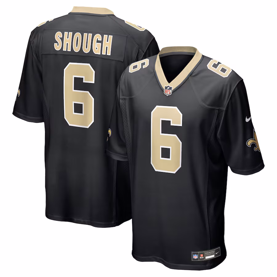 Men's New Orleans Saints Tyler Shough Nike Black Game Jersey