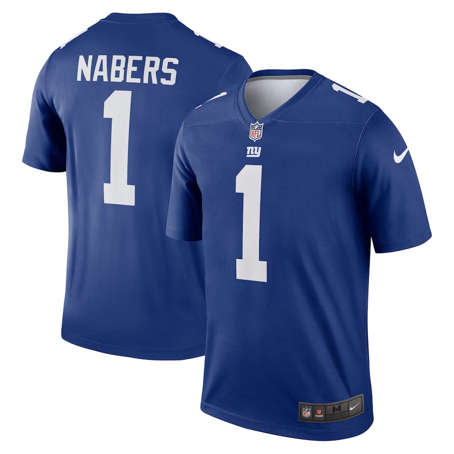 Men's New York Giants Malik Nabers Nike Royal Legend Player Performance Top