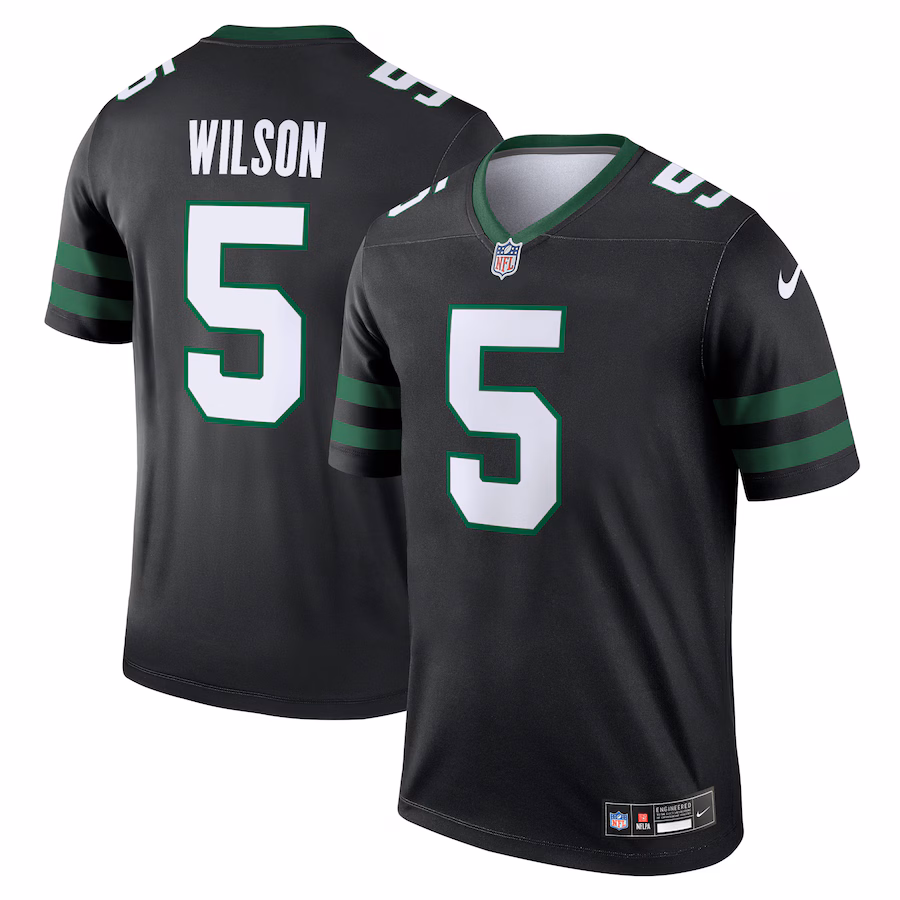 Men's New York Jets Garrett Wilson Nike Black Legend Player Performance Top