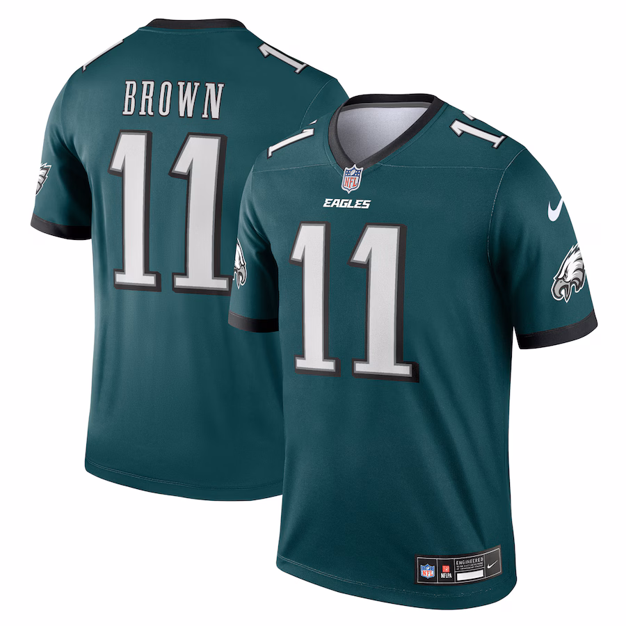Men's Philadelphia Eagles A.J. Brown Nike Green Legend Player Performance Top