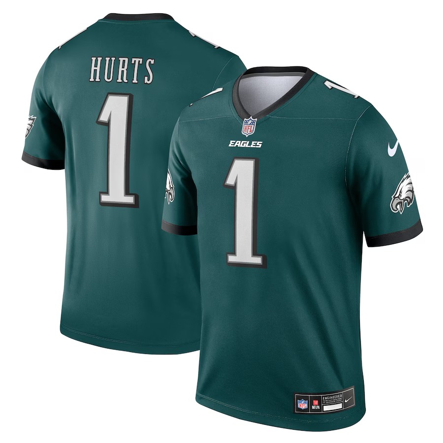 Men's Philadelphia Eagles Jalen Hurts Nike Green Legend Player Performance Top