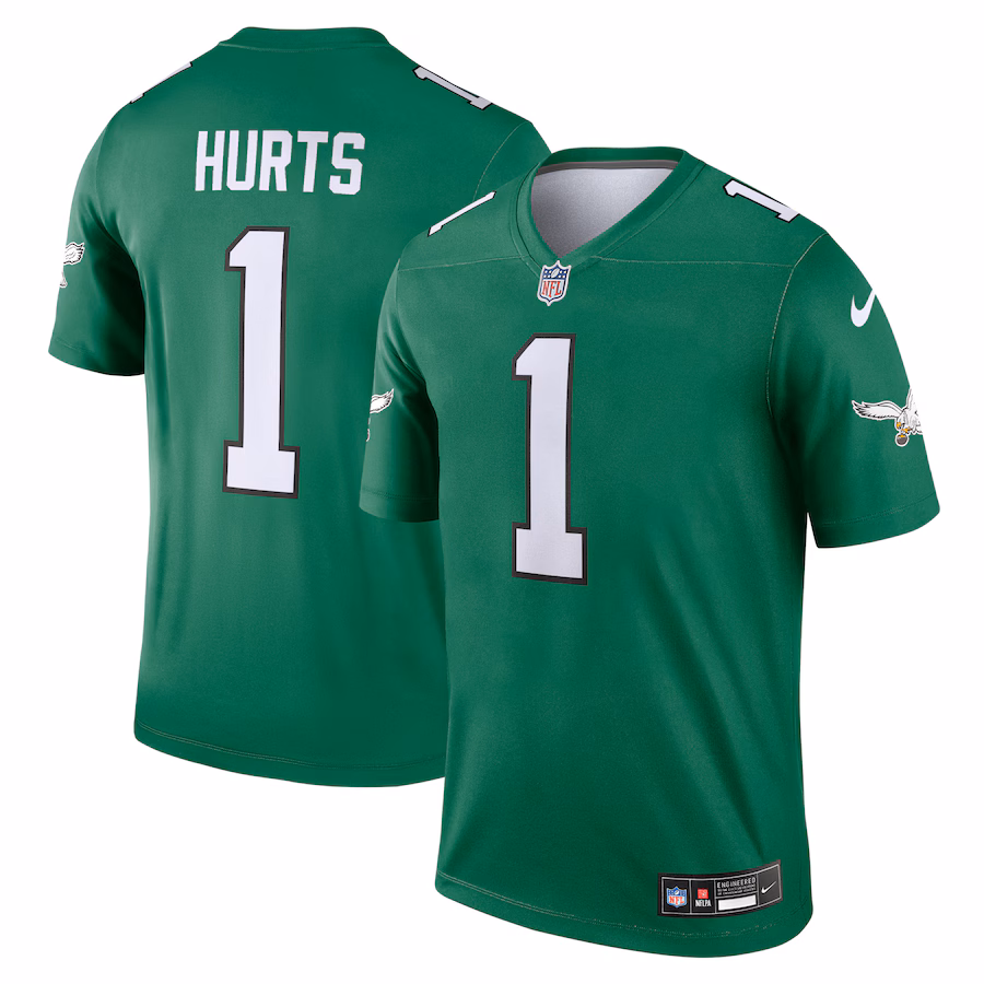 Men's Philadelphia Eagles Jalen Hurts Nike Kelly Green Legend Player Performance Top
