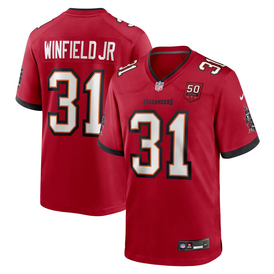 Men's Tampa Bay Buccaneers Antoine Winfield Jr. Nike Red 50th Season Team Game Jersey