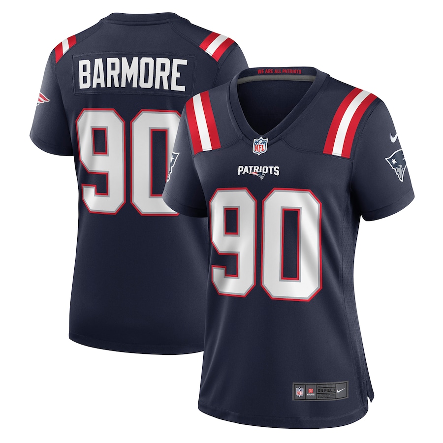 Women's New England Patriots Christian Barmore Nike Navy Game Jersey