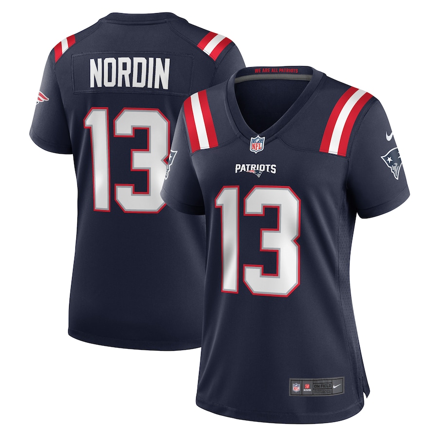 Women's New England Patriots Quinn Nordin Nike Navy Game Jersey