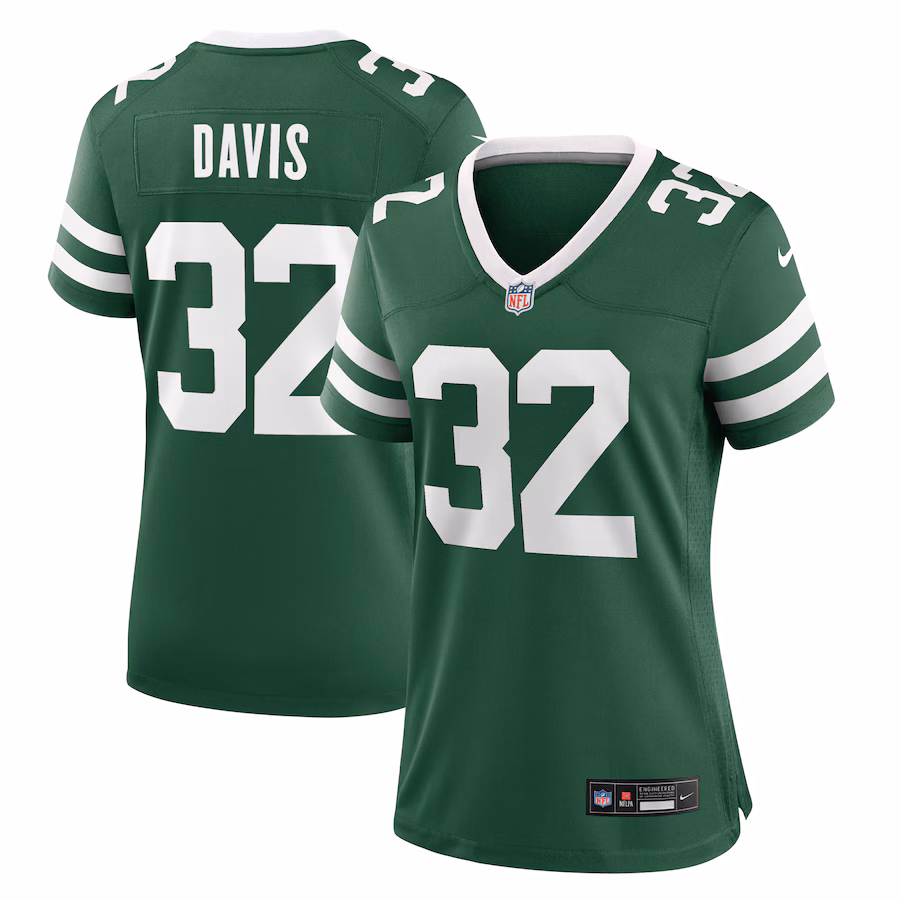 Women's New York Jets Isaiah Davis Nike Legacy Green Game Jersey