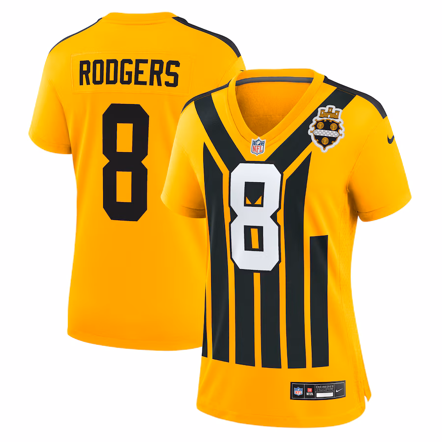 Women's Pittsburgh Steelers Aaron Rodgers Nike Gold Alternate 1933 Throwback Game Jersey