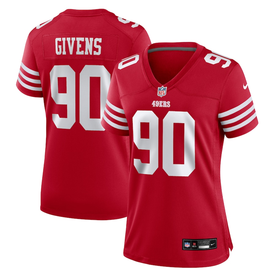 Women's San Francisco 49ers Kevin Givens Nike Scarlet Team Game Jersey