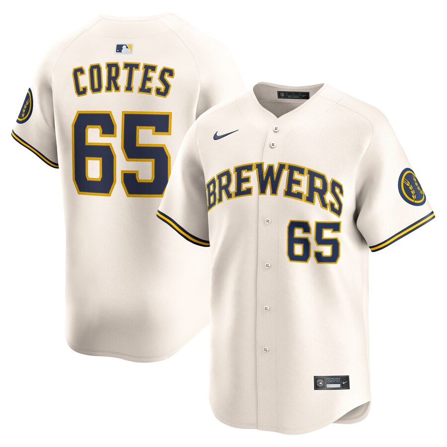 Men's Milwaukee Brewers Nestor Cortes Nike Cream Home Limited Player Jersey