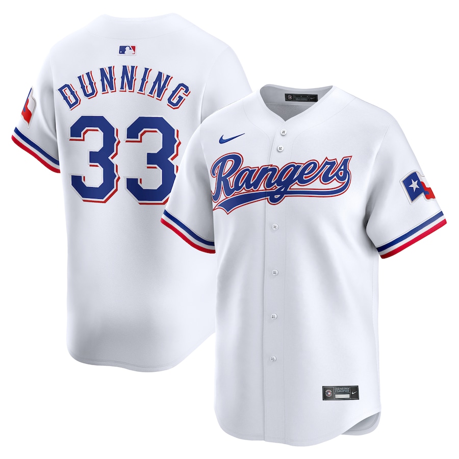 Men's Texas Rangers Dane Dunning Nike White Home Limited Player Jersey