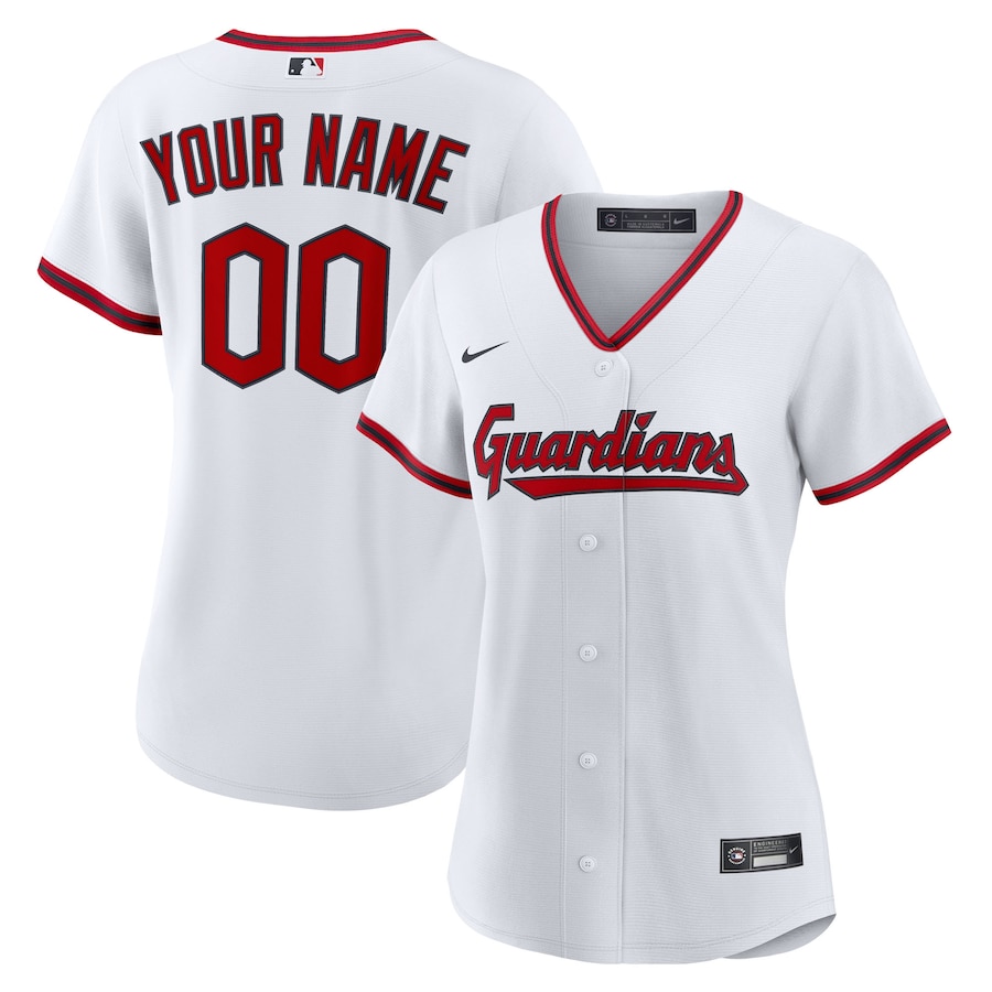 Women's Cleveland Guardians Nike White Home Custom Replica 2.0 Jersey