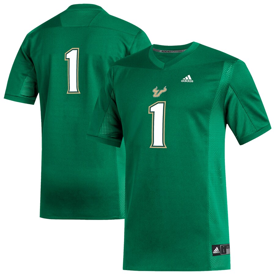 Men's adidas #1 Green South Florida Bulls Replica Football Jersey