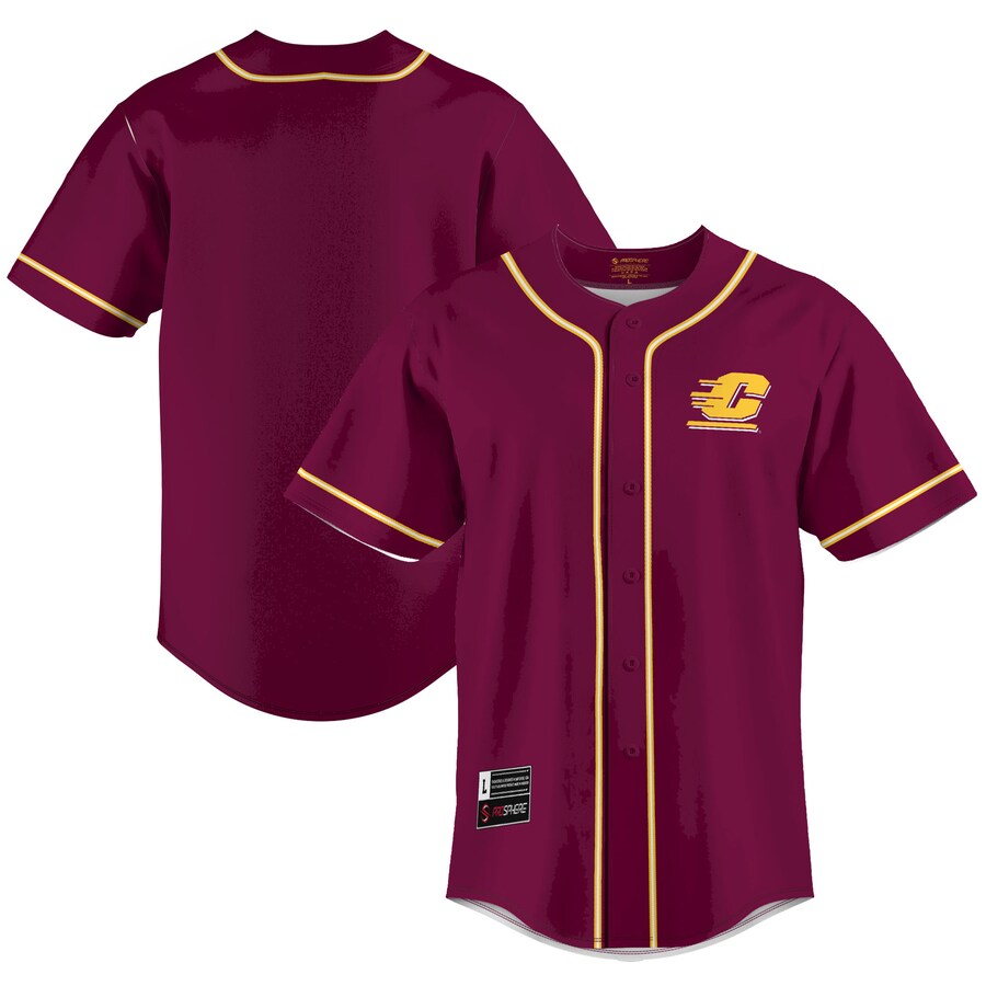 Men's GameDay Greats  Maroon Central Michigan Chippewas  Lightweight Baseball Jersey