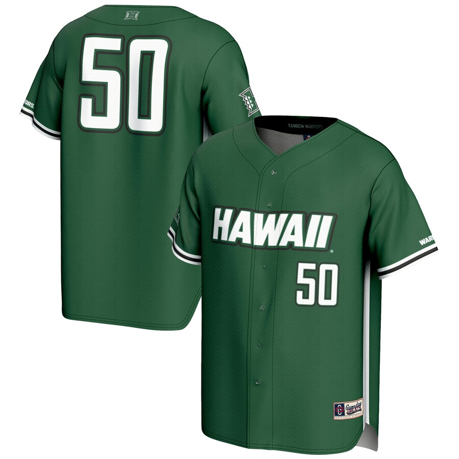 Men's GameDay Greats #1 Green Hawaii Rainbow Warriors Lightweight Baseball Jersey