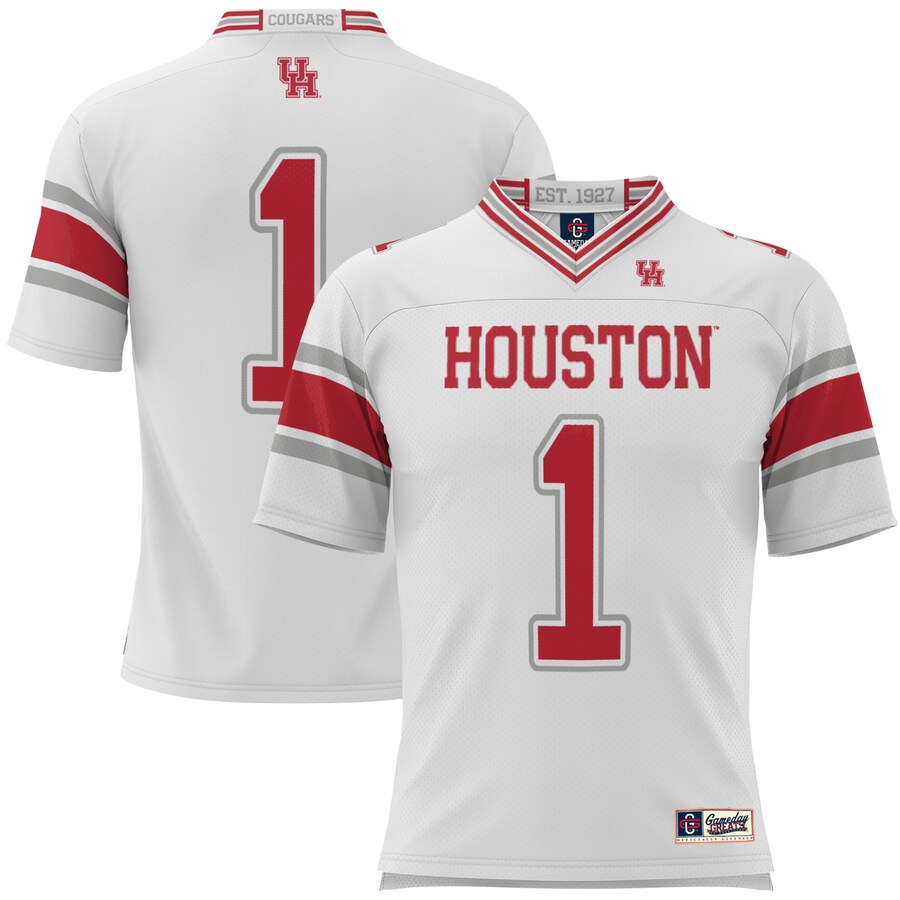 Men's GameDay Greats #1 White Houston Cougars Football Jersey
