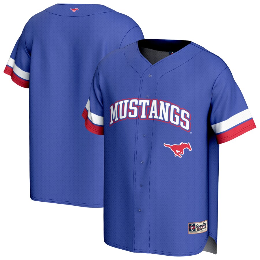 Men's GameDay Greats Royal SMU Mustangs Baseball Jersey