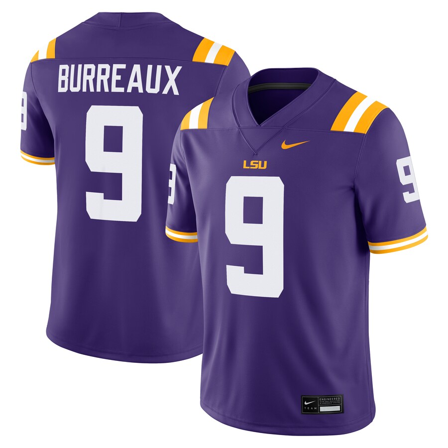 Men's Nike Joe Burrow Purple LSU Tigers "Burreaux" Nameplate Home Game Jersey