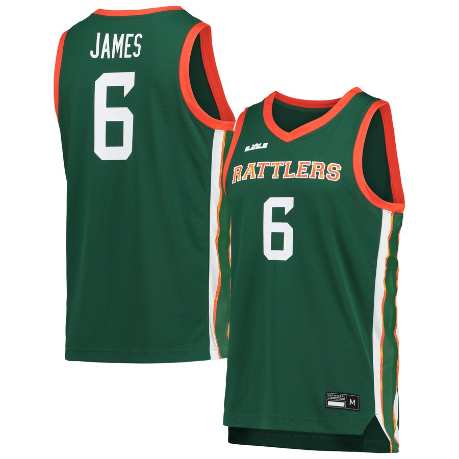 Men's Nike x LeBron James Green Florida A&M Rattlers Replica Basketball Jersey