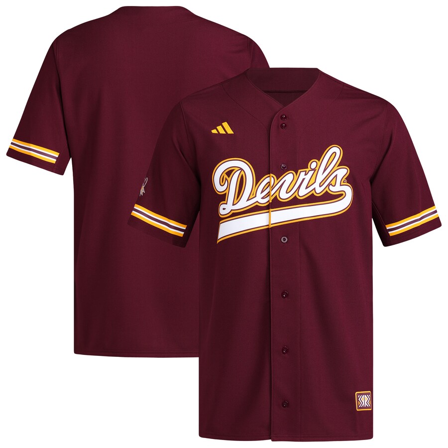 Men's adidas  Maroon Arizona State Sun Devils Reversible Retro Full-Button Baseball Jersey