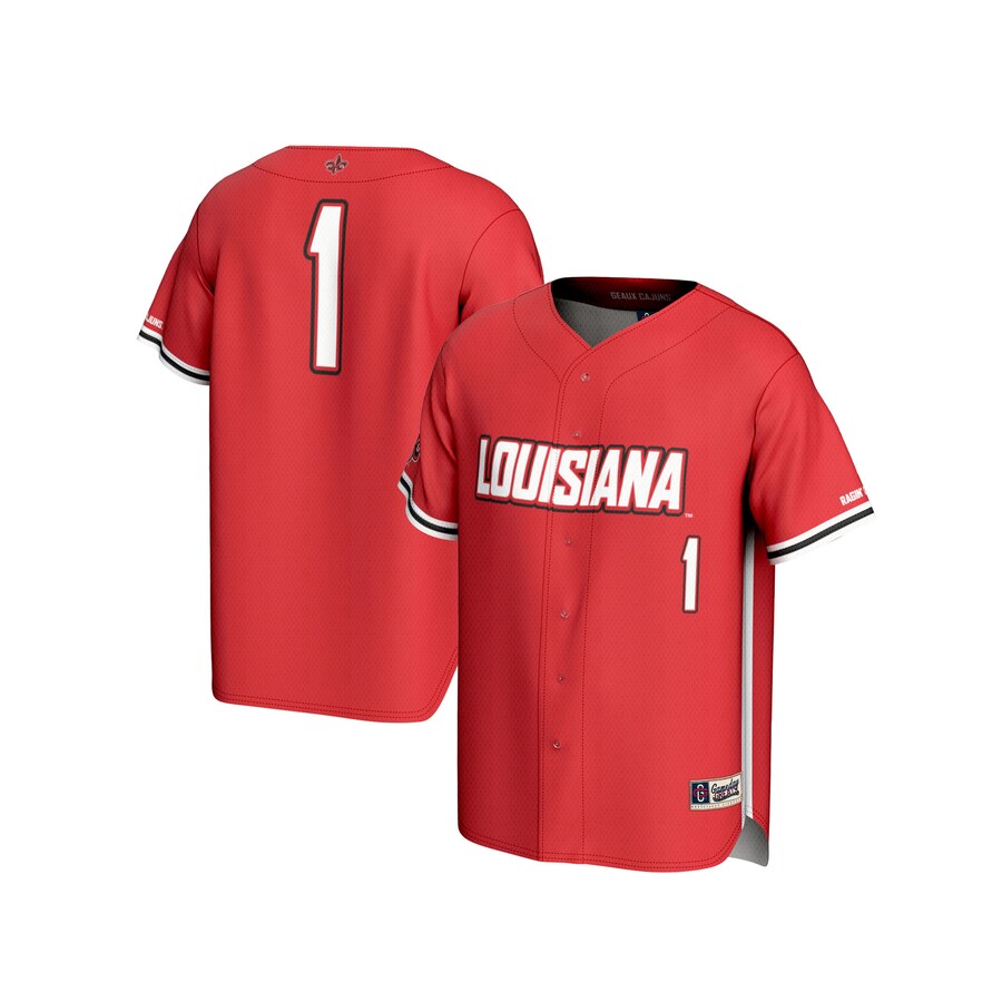 Unisex GameDay Greats  Cardinal #1 Louisiana Ragin' Cajuns Lightweight Baseball Fashion Jersey