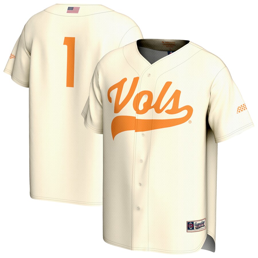 Unisex GameDay Greats #1 Cream Tennessee Volunteers Lightweight Baseball Fashion Jersey