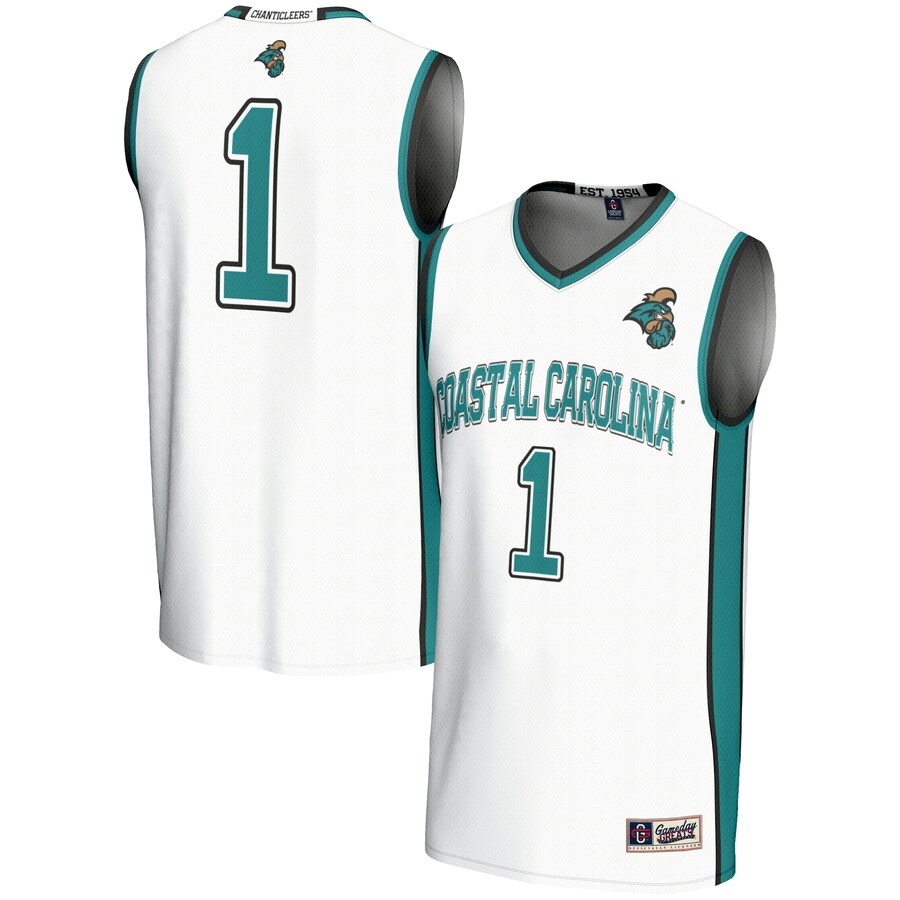 Unisex GameDay Greats White  Coastal Carolina Chanticleers #1 Basketball Jersey