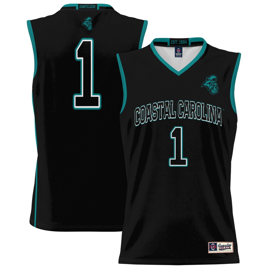 Youth GameDay Greats #1 Black Coastal Carolina Chanticleers Lightweight Basketball Jersey
