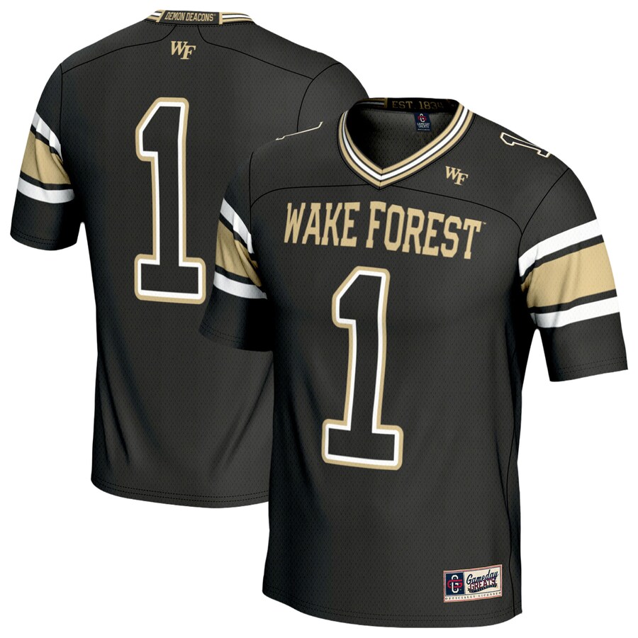 Youth GameDay Greats #1 Black Wake Forest Demon Deacons Lightweight Football Fashion Jersey