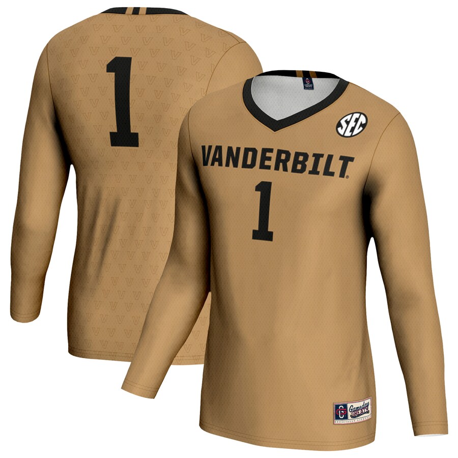 Youth GameDay Greats #1 Gold Vanderbilt Commodores Women's Volleyball Lightweight Fashion Jersey