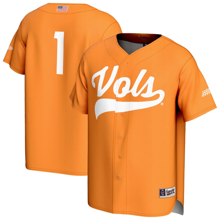 Youth GameDay Greats #1 Tennessee Orange Tennessee Volunteers Lightweight Baseball Fashion Jersey