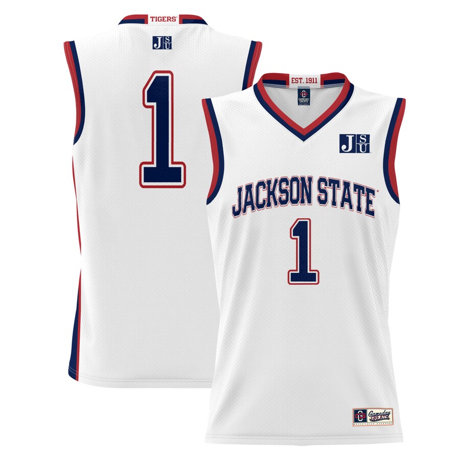 Youth GameDay Greats White #1 Jackson State Tigers Lightweight Basketball Jersey