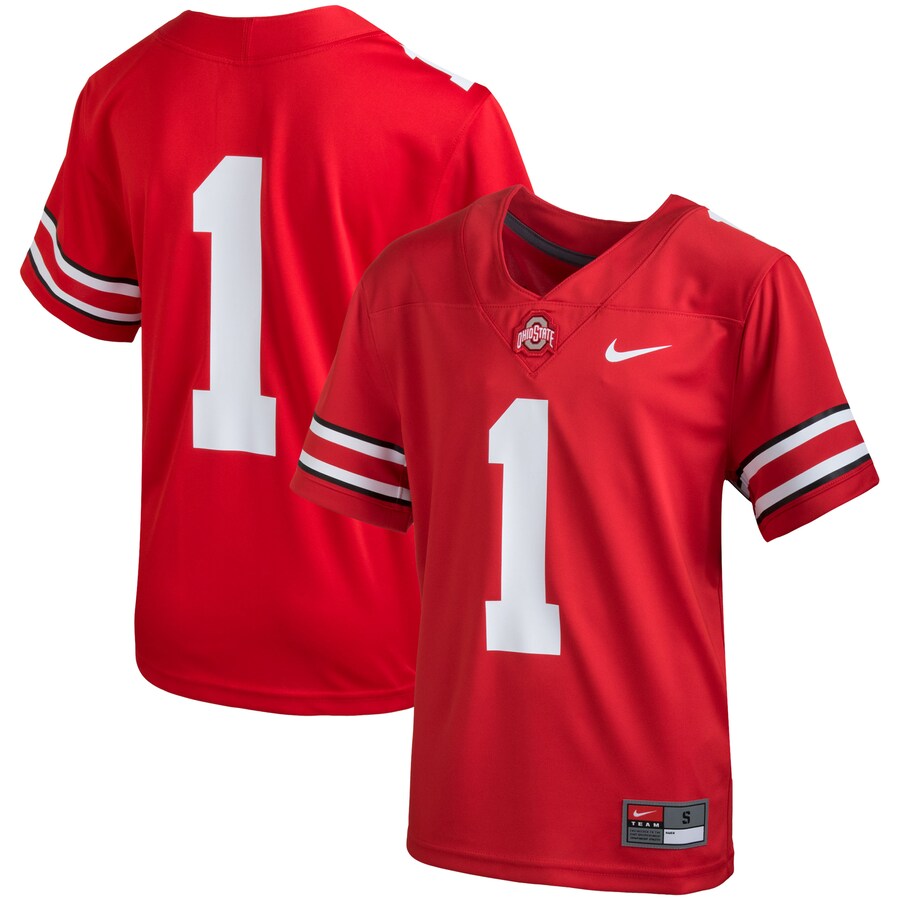 Youth Nike #1 Scarlet Ohio State Buckeyes Team Replica Football Jersey
