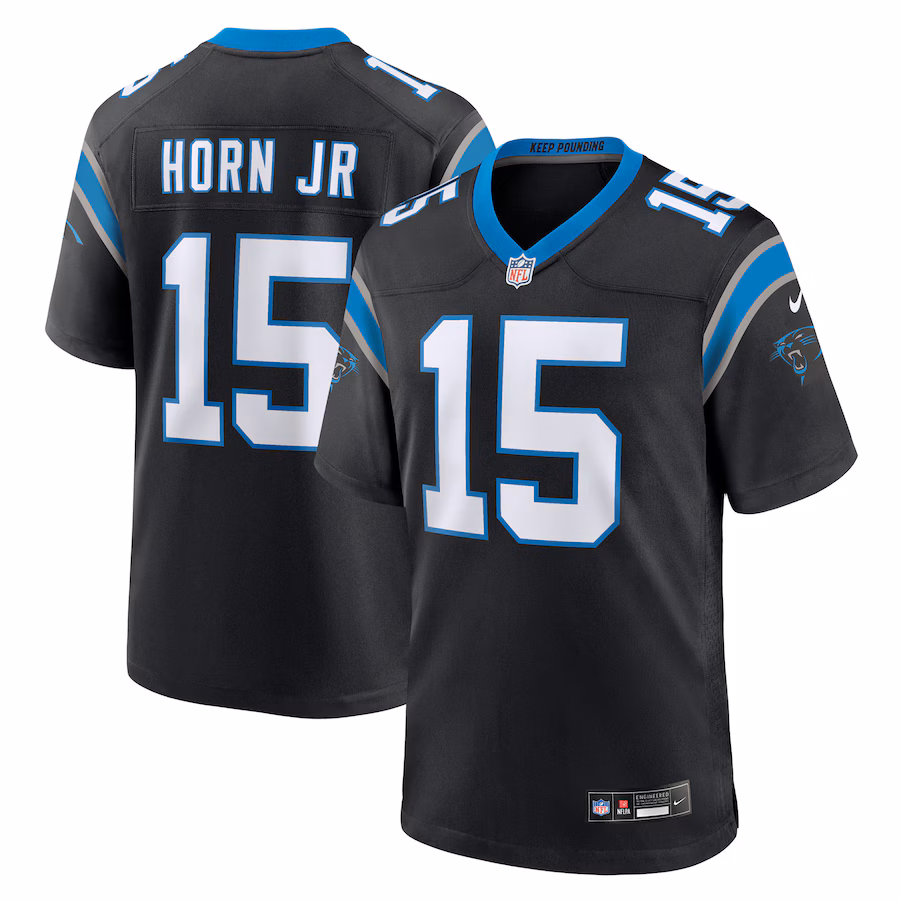 Men's Carolina Panthers Jimmy Horn Jr Nike Black Team Game Jersey