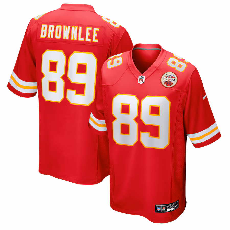 Men's Kansas City Chiefs Jason Brownlee Nike Red Team Game Jersey