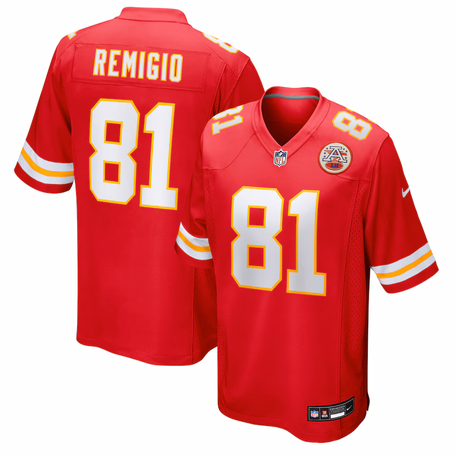 Men's Kansas City Chiefs Nikko Remigio Nike Red Team Game Jersey