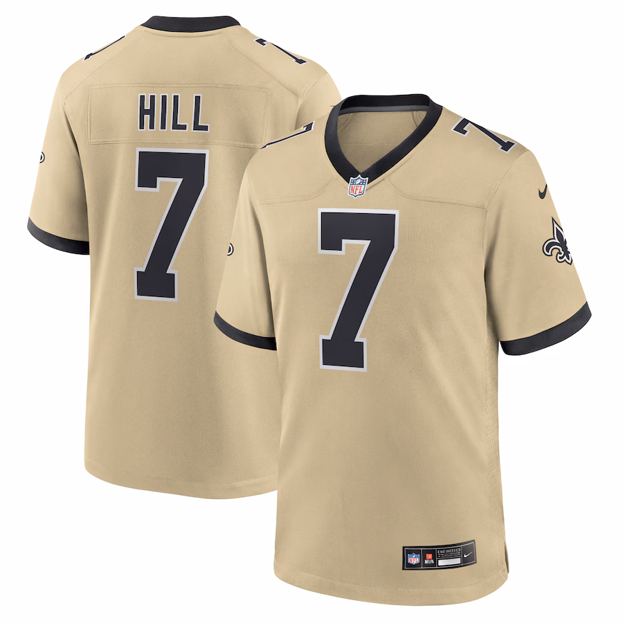 Men's New Orleans Saints Taysom Hill Nike Gold Gameday Golds Alternate Game Player Jersey