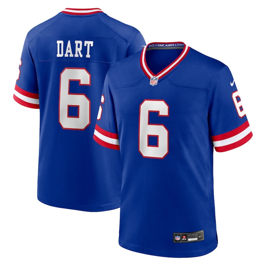 Men's New York Giants Jaxson Dart Nike Royal Alternate 2 Classic Game Jersey