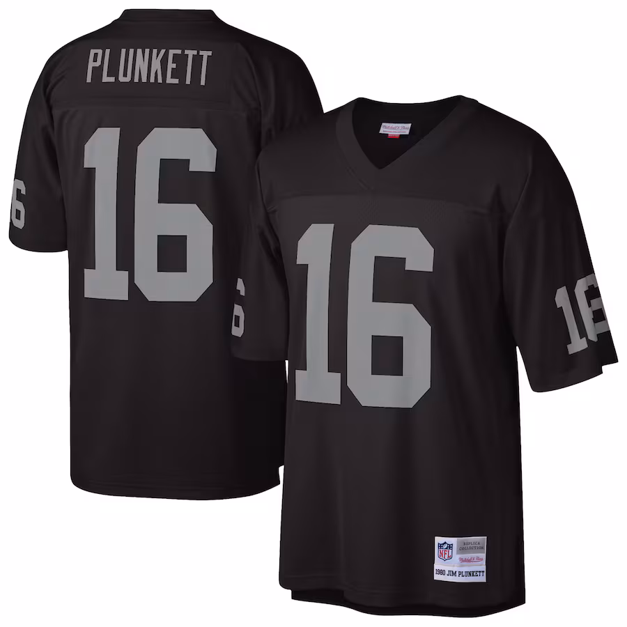 Men's Oakland Raiders Jim Plunkett Mitchell & Ness Black 1980 Legacy Replica Jersey
