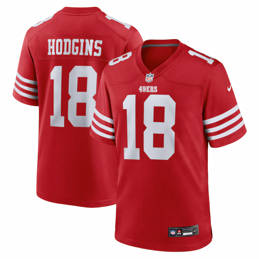 Men's San Francisco 49ers Isaiah Hodgins Nike Scarlet Team Game Jersey