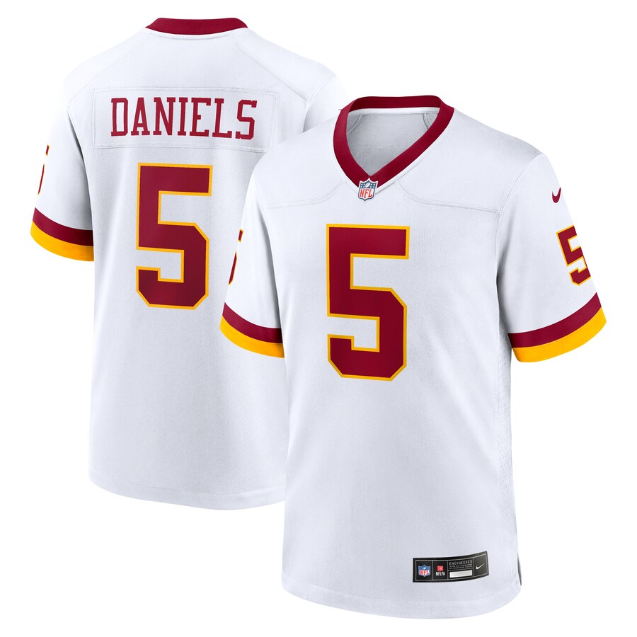 Men's Washington Commanders Jayden Daniels Nike White Game Super Bowl Era Jersey