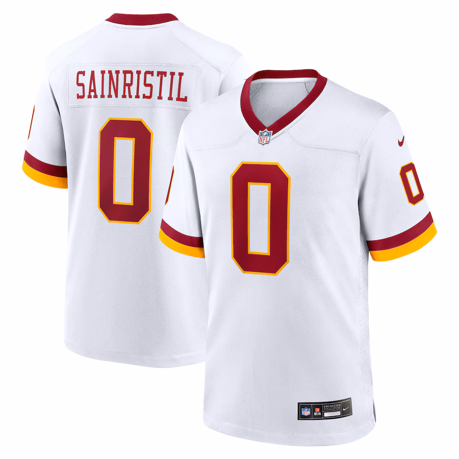 Men's Washington Commanders Mike Sainristil Nike White Game Super Bowl Era Jersey