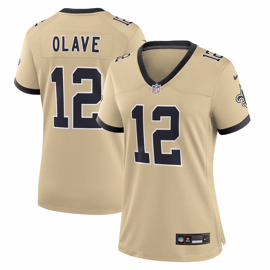 Women's New Orleans Saints Chris Olave Nike Gold Gameday Golds Alternate Game Player Jersey