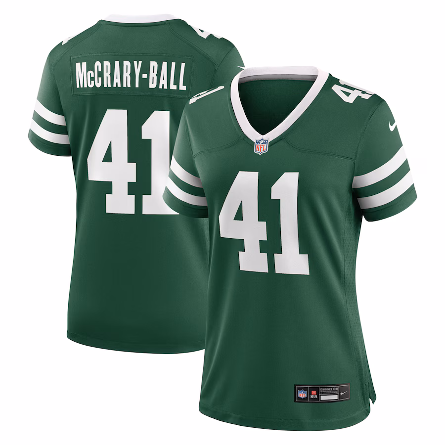 Women's New York Jets Marcelino McCrary-Ball Nike Legacy Green Team Game Jersey