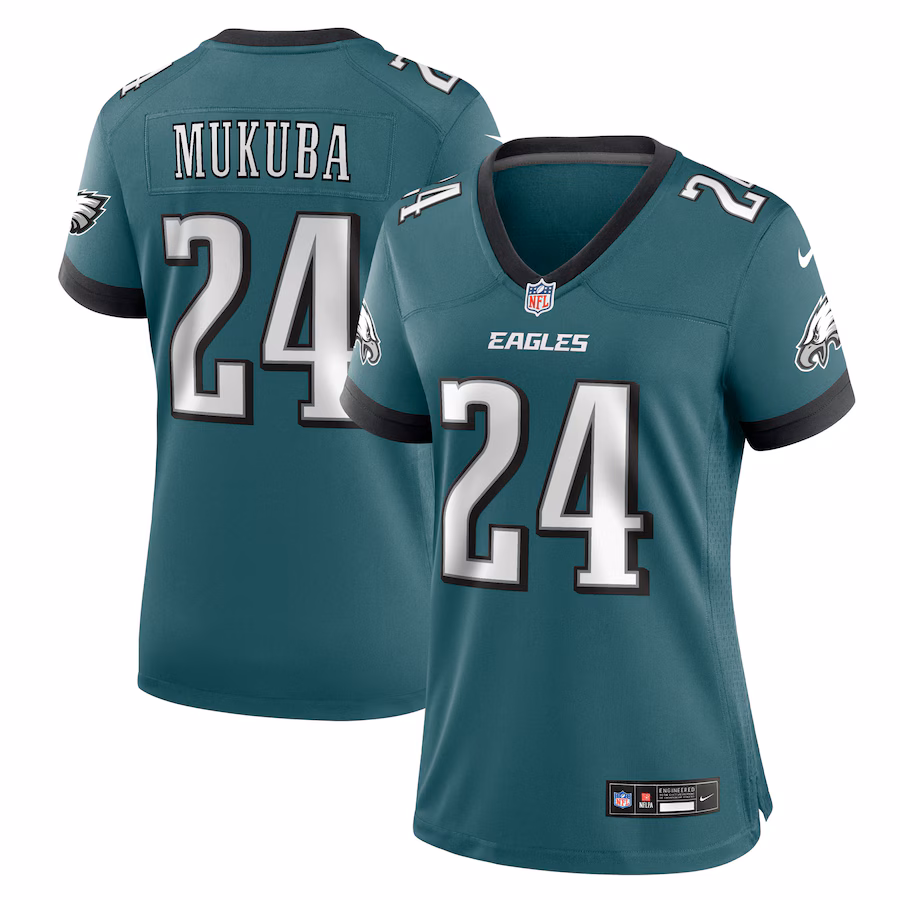 Women's Philadelphia Eagles Andrew Mukuba Nike Midnight Green Team Game Jersey