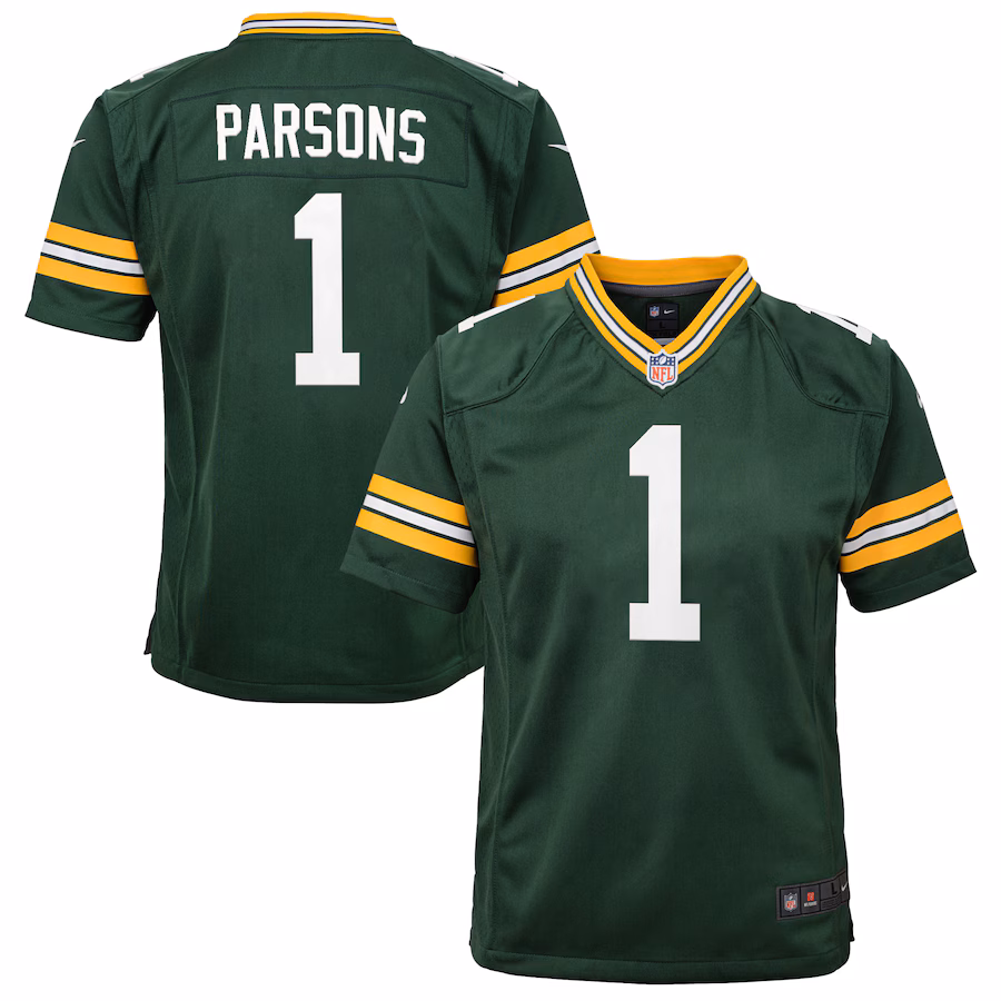 Youth Green Bay Packers Micah Parsons Nike Green Game Player Jersey