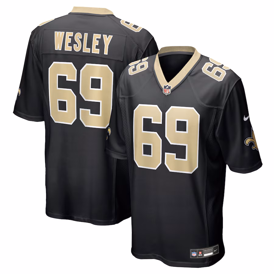 Men's New Orleans Saints Barry Wesley Nike Black Team Game Jersey