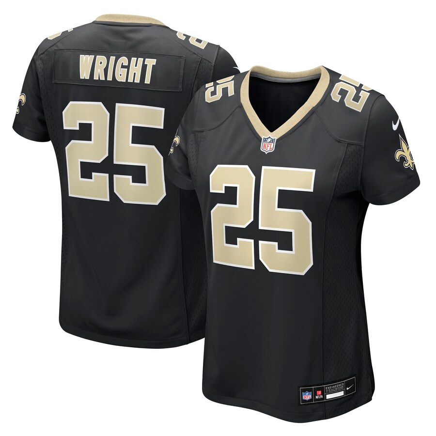 Women's New Orleans Saints Rejzohn Wright Nike Black Team Game Jersey