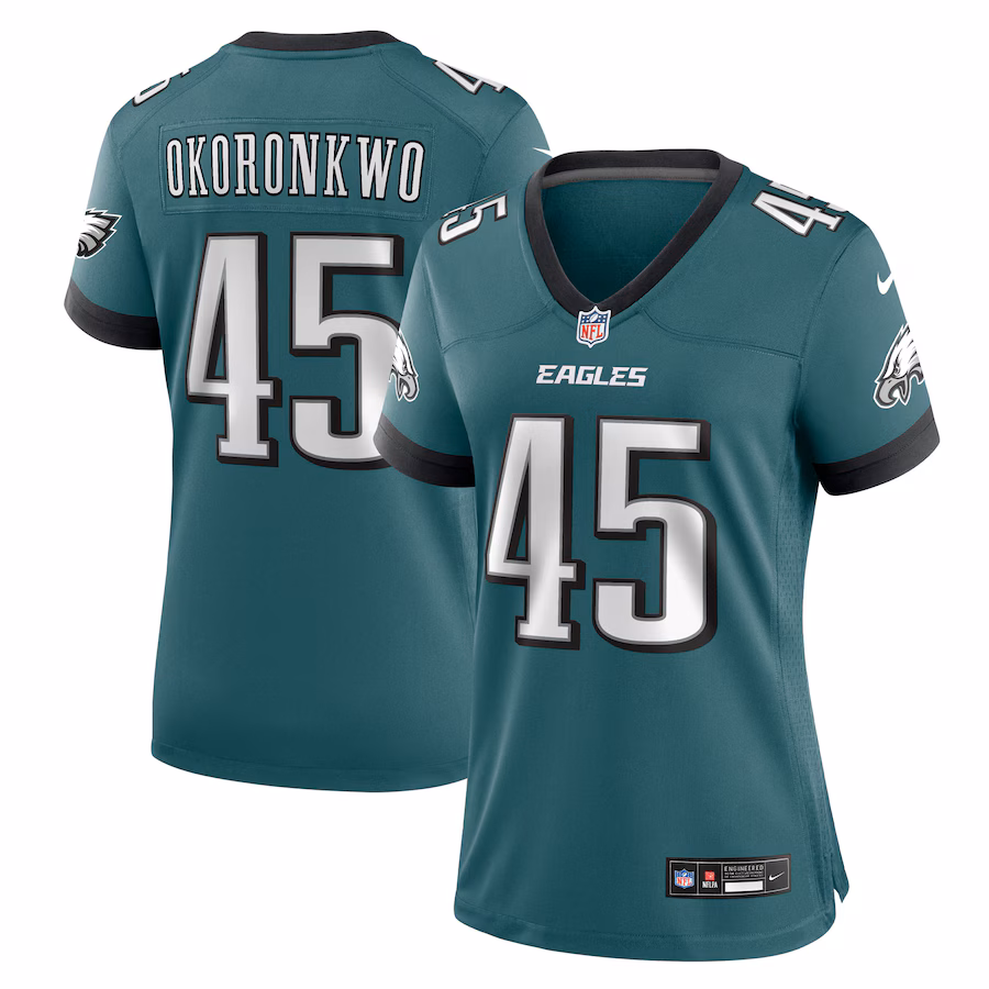 Women's Philadelphia Eagles Ogbonnia Okoronkwo Nike Midnight Green Team Game Jersey