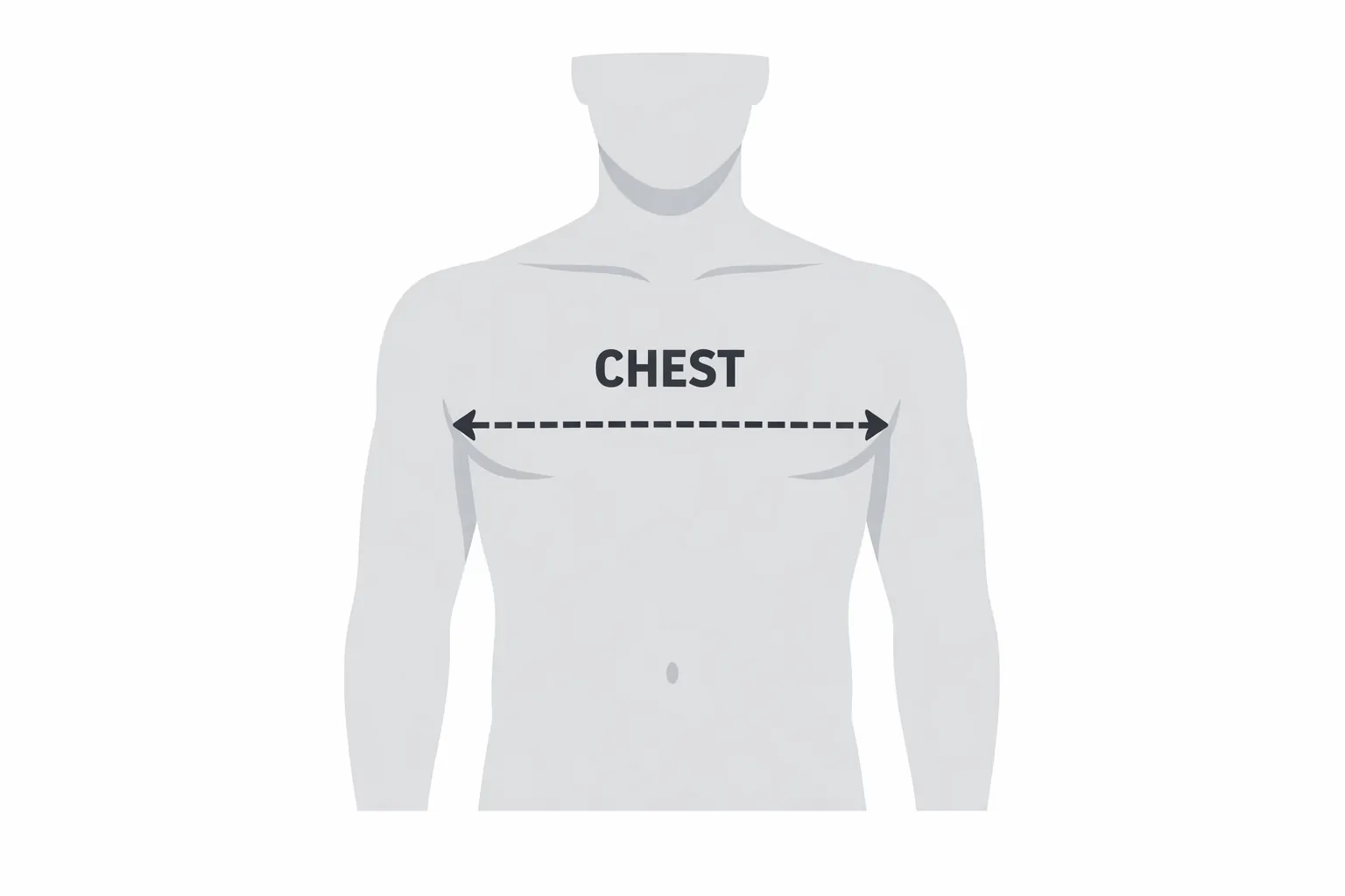 Diagram showing how to properly measure your chest for an NFL jersey size chart.